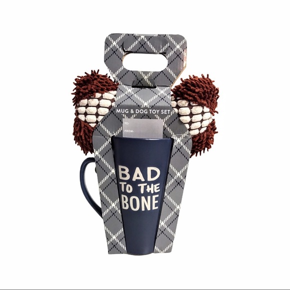 NIP Bad To The Bone Mug, Dog Toy & Tag Gift Set - Picture 7 of 10